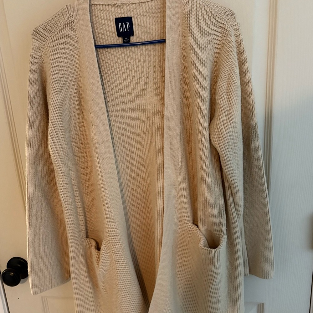 GAP Women's Open Front Cardigan in Cream